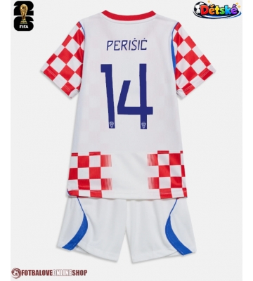 Chorvatsko Ivan Perisic #14 Domácí dres komplet pro Děti MS 2026 Krátkým Rukávem (+ Krátké kalhoty)